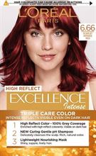 Intense צבע שיער קבוע - אקסלנס אינטנס 6.66 אדום אינטנסיבי לוהט 